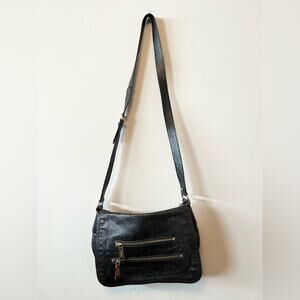 Cole Haan black snake print crossbody bag reptile print fall winter dark